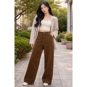 Empyre Tori Brown Corduroy Skate Pants Zumiez Women's SZ 8 Loose Fit Wide Grunge